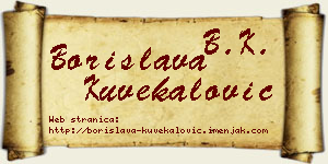 Borislava Kuvekalović vizit kartica